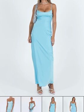 Princess Polly Light Blue Satin Dress